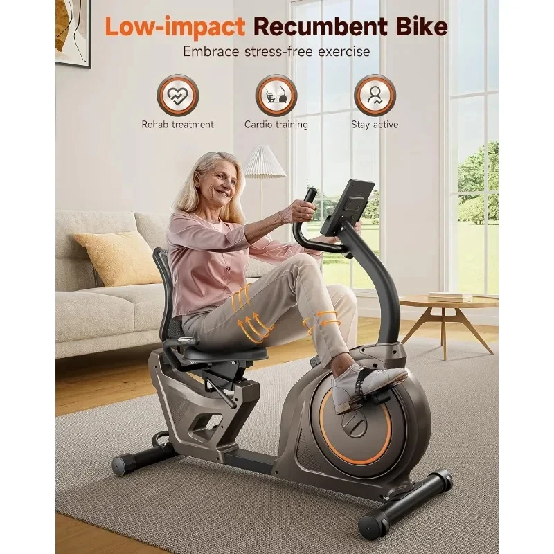 Recumbent Exercise Bike Home Recumbent Stationary Bike 400LBS Weight Capacity Magnetic