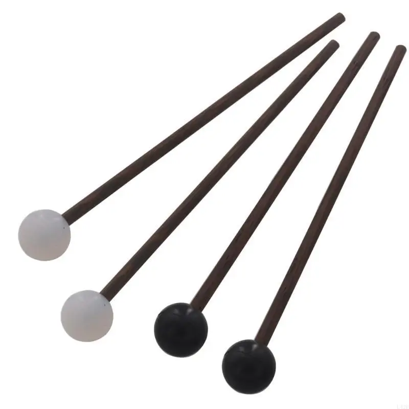 1Pair Portable Steel Tongue Drum Mallet with Handle Glockenspiel Drum Soft Rubber Head Drumsticks Enduring