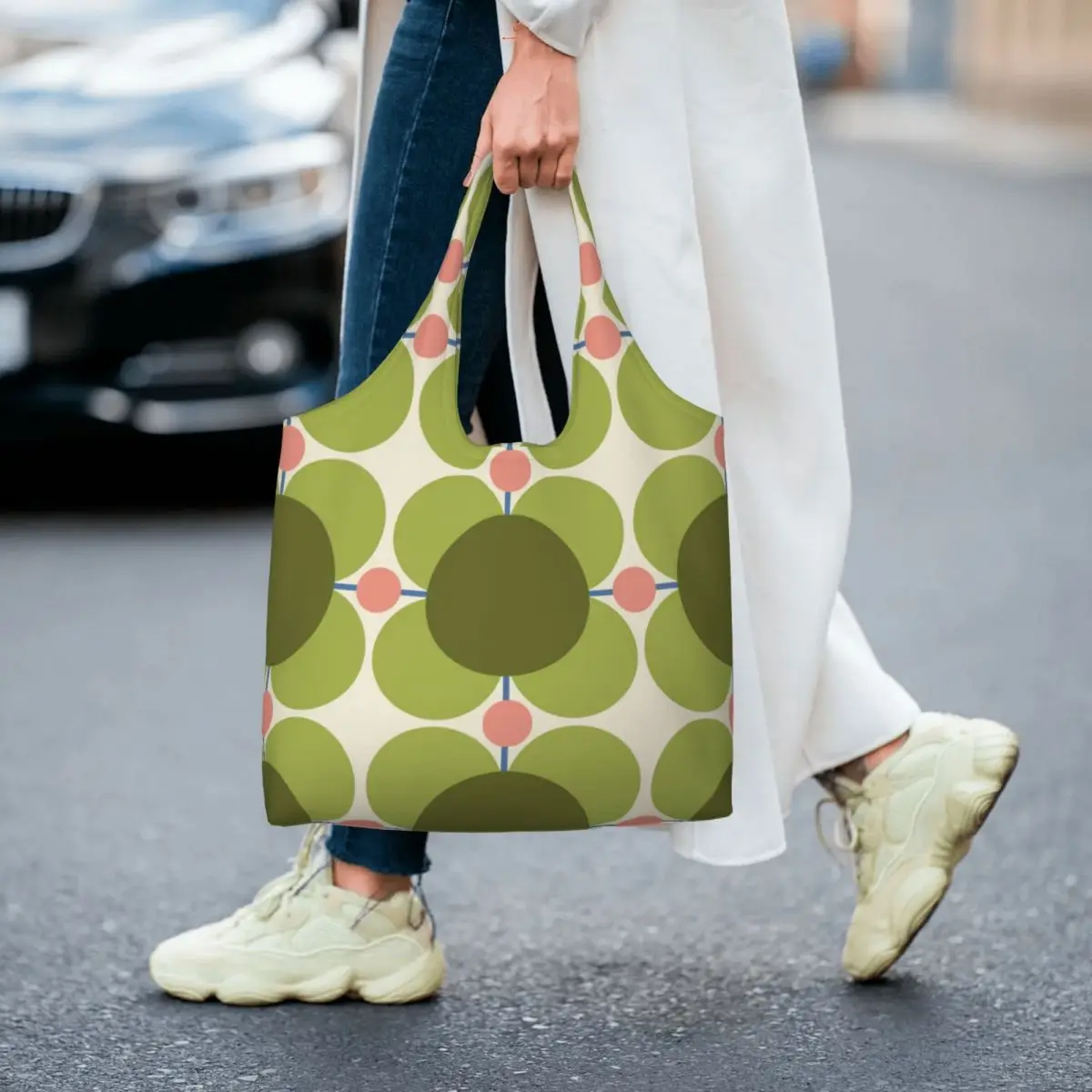 Custom Funny Flower Living Orla Kiely Shopping Tote Bag Reusable Groceries Canvas Shopper Shoulder Bags Handbags Gifts