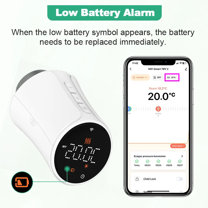투야 스마트 와이파이 지그비 온도 조절 라디에이터 밸브, TRV 와이파이 온도조절기 앱 원격 온도 컨트롤러, 알렉사 구글 홈 
