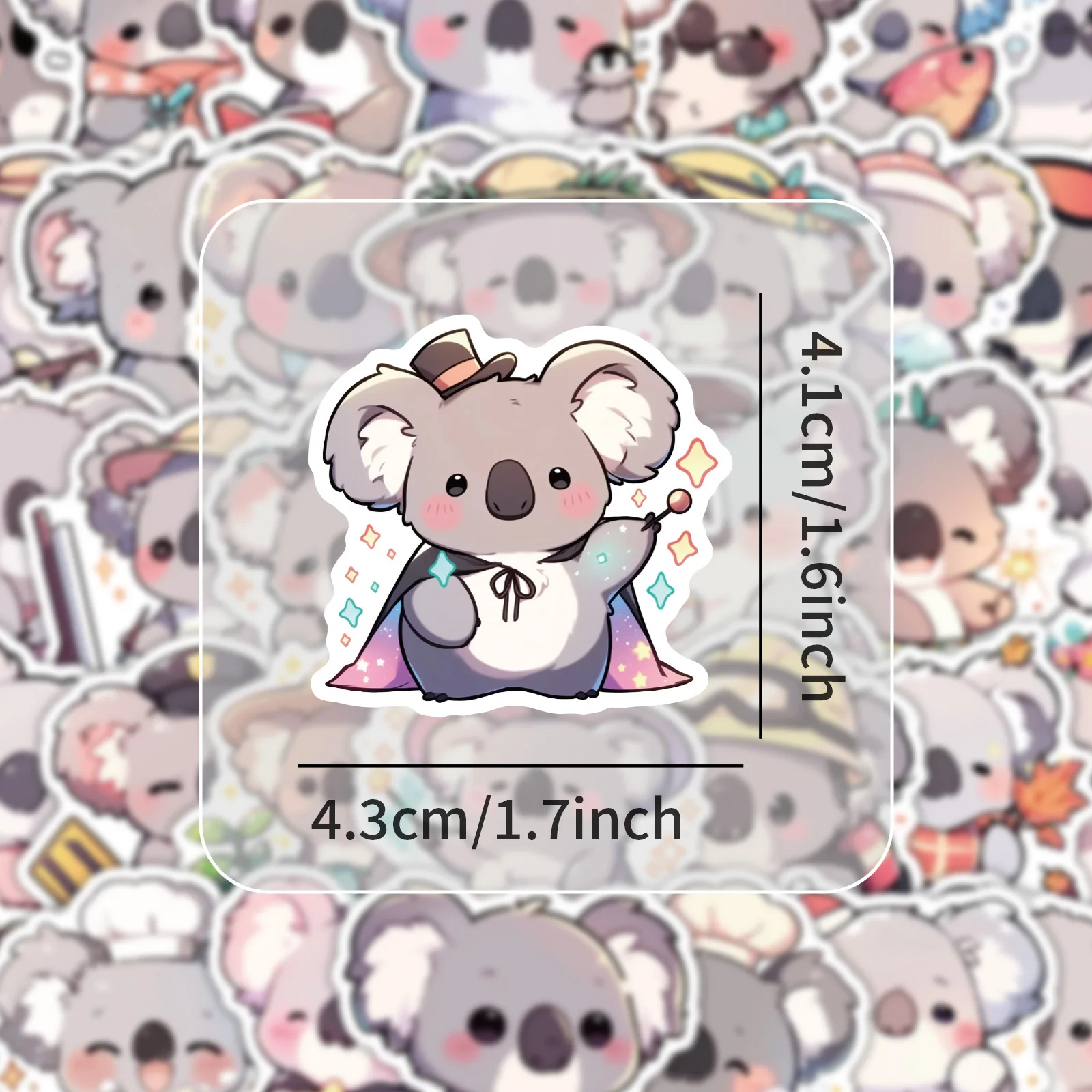 

10/30/54PCS Cartoon Cute Koala Stickers Kawaii Funny Personalized Creative Graffiti DIY Laptop Guitar Waterproof Decal Kids Toy