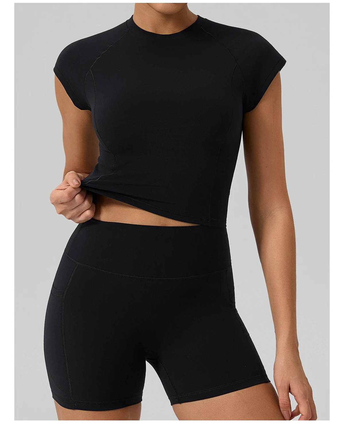 Hearuisavy Gym High Impact Kurzarm-Sport-T-Shirt für Damen, atmungsaktiv, schnell trocknend, eng anliegend, Yoga-Fitness-Tops, Lauf-Workout-T-Shirt – Detail 26