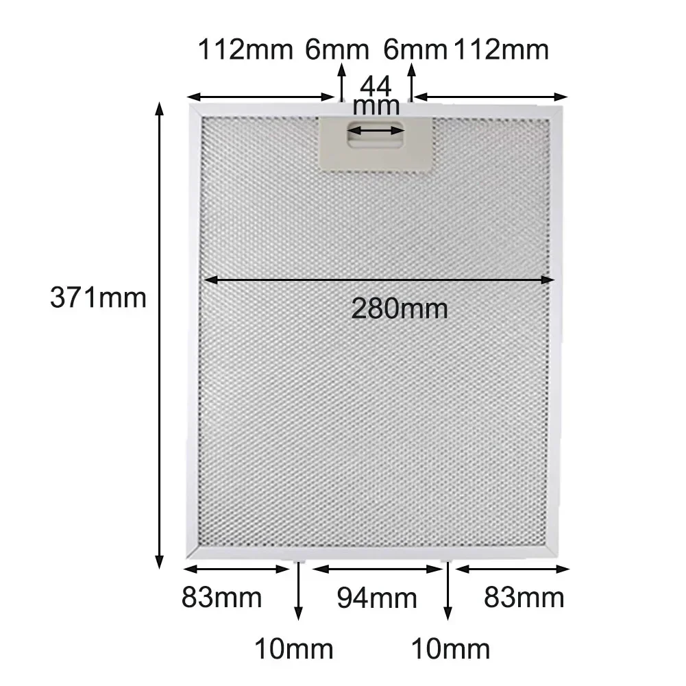 2pcs Cooker Hood Metal 280x371x9MM Silver Filter Aluminum Mesh Extractor Vent Filter 280x371x9MM Grease Filters For Range Hoods