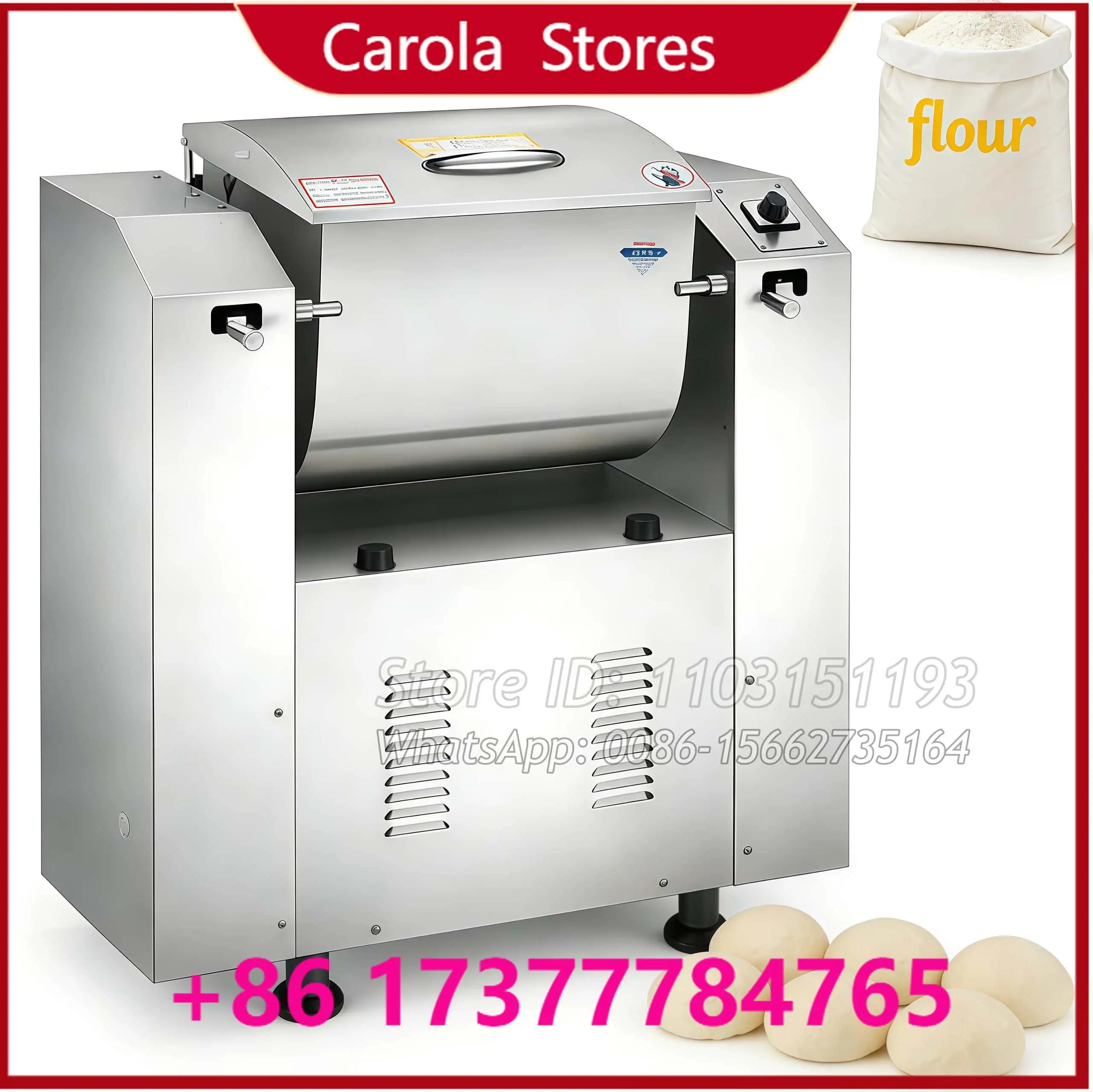 15 kg 25 kg 50 kg Dough Mixer Machine Stainless Steel Horizontal Spiral Bread Dough Mixer Maker Flour Mixer For Biscuit Dough