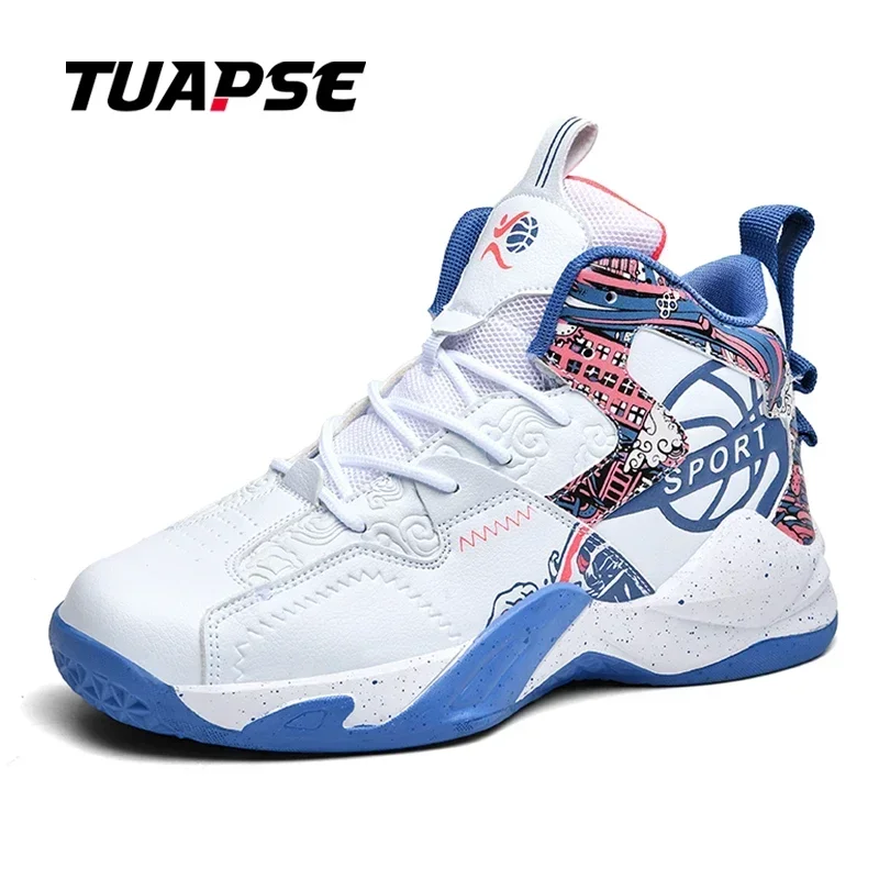 TUAPSE Men Basketball Shoes Cushioning Unisex Anti-Friction Sport Shoes Men Light Basketball Sneakers Women High Top Gym Boots