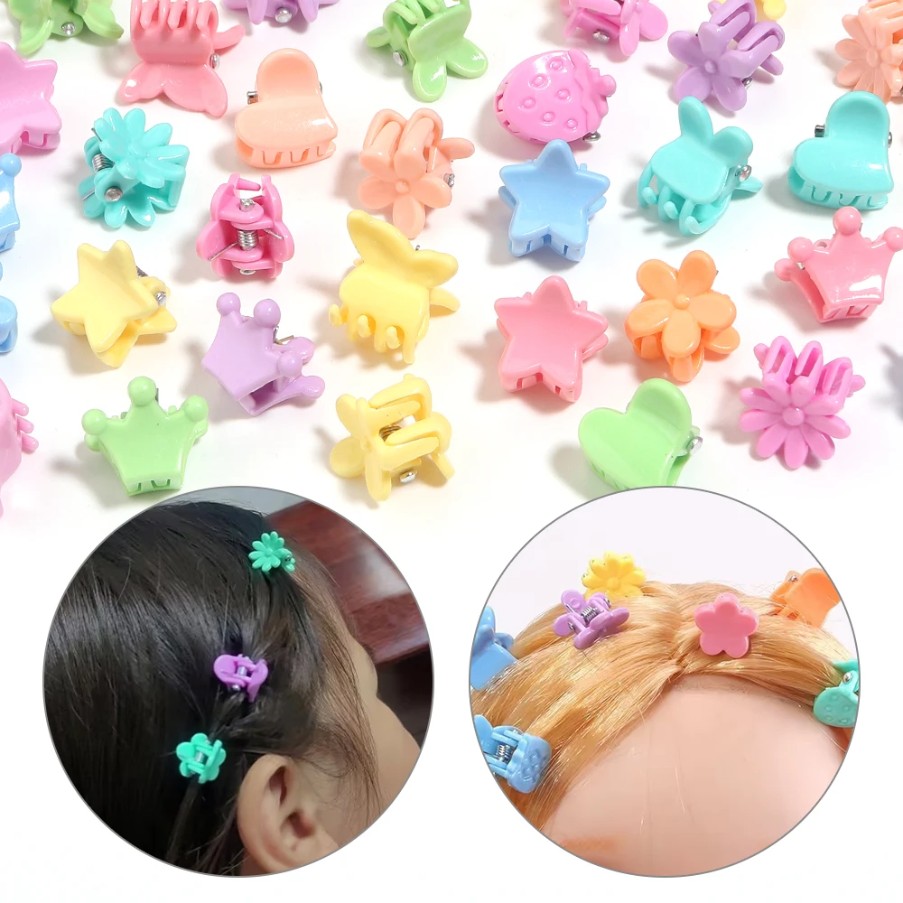 100 Stück Niedliche Y2K Haarspangen in Jelly-Farben, Blumen- und Herzform, Süße Haar-Accessoires für Kinder – Detail 9