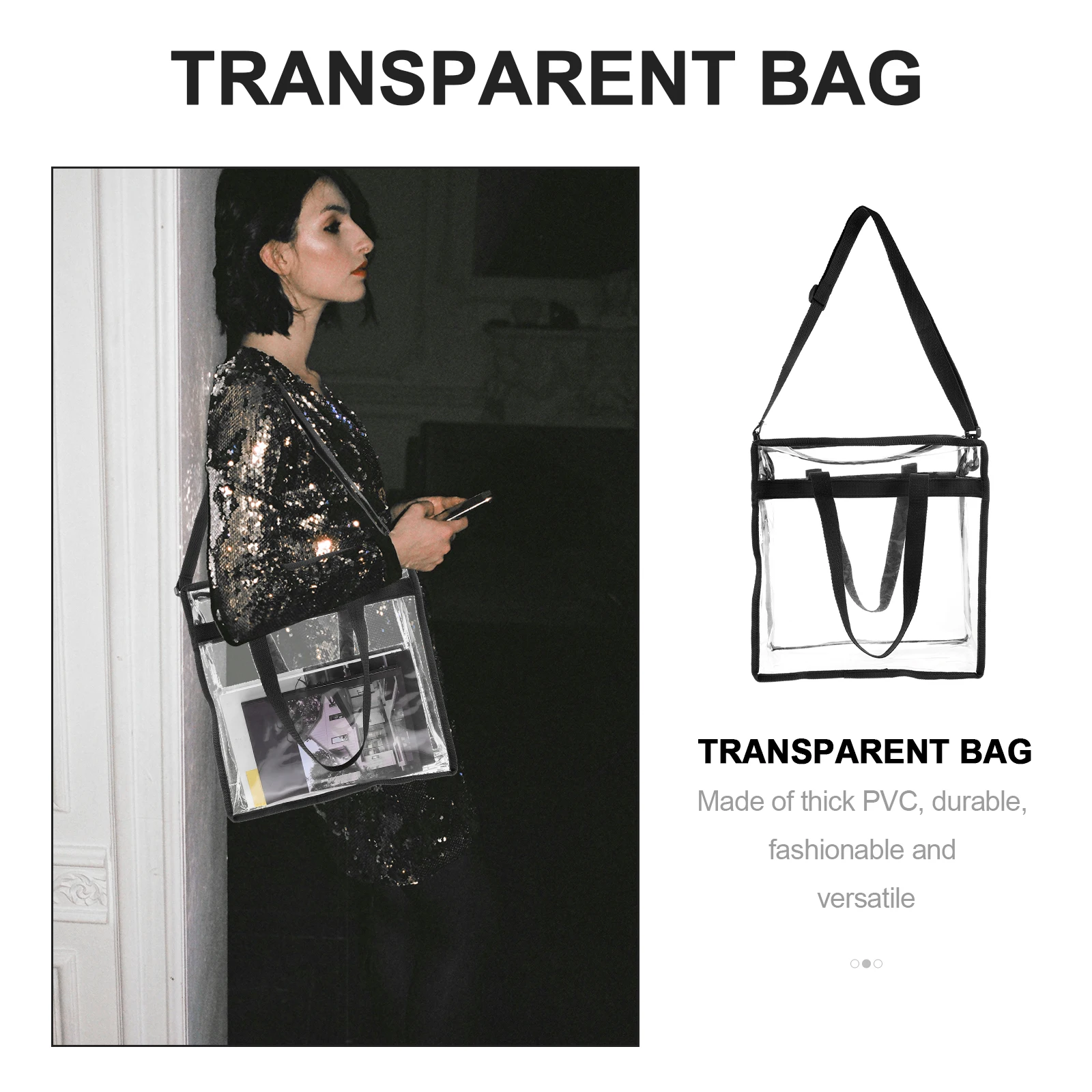 

Beach Bags for Women Travel Storage Tote with Zipper Handbag Foldable Clear Pouch