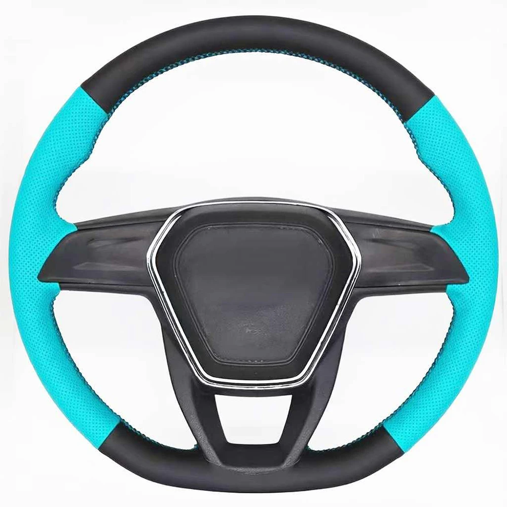 Custom Fit Hand Stitched Steering Wheel Cover For Jiefang Hu 6G H7 H5 H9 Light Trucks For Hu VH Trucks D Shaped Fully Wrapped
