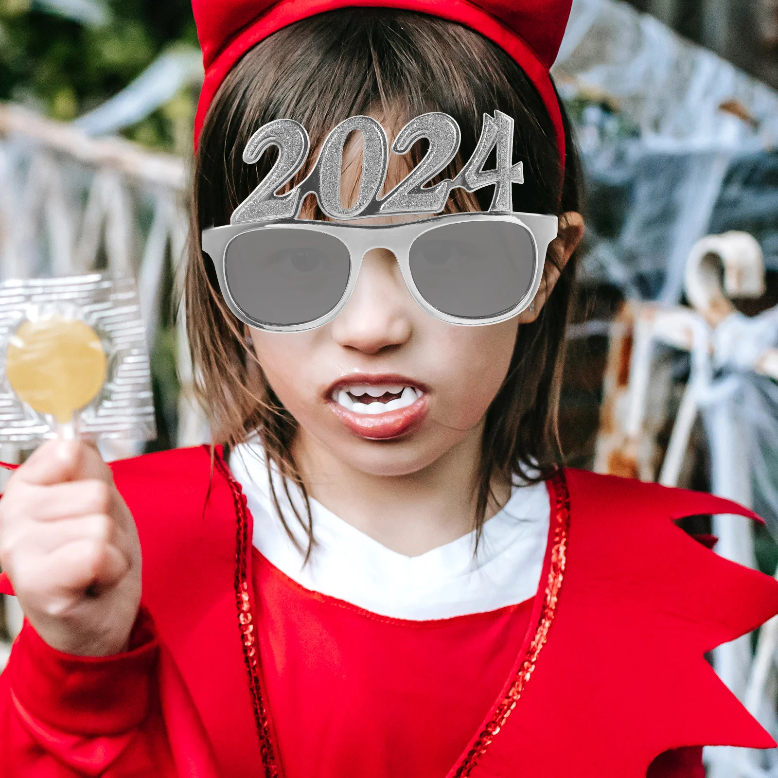 

2024 Sunglass Digital Glasses New Year Eve Party Eyewear Year's Photo Booth Props PC Frame Eyeglass