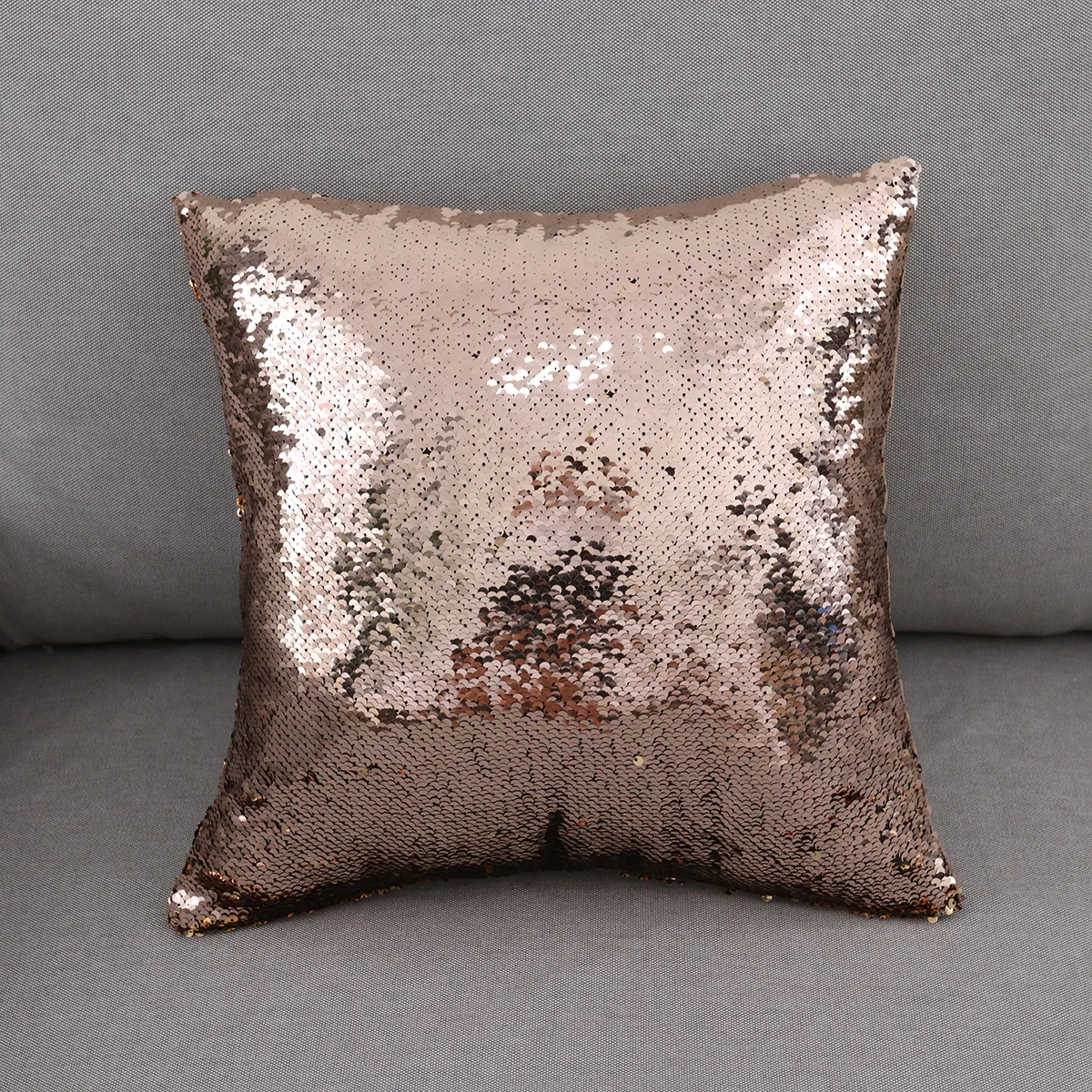 

Glitter Sequins Throw Pillow Covers Shiny Decorative Cushion Case for Sofa Car Party 1 Side Polyester Zipper Easy Clean