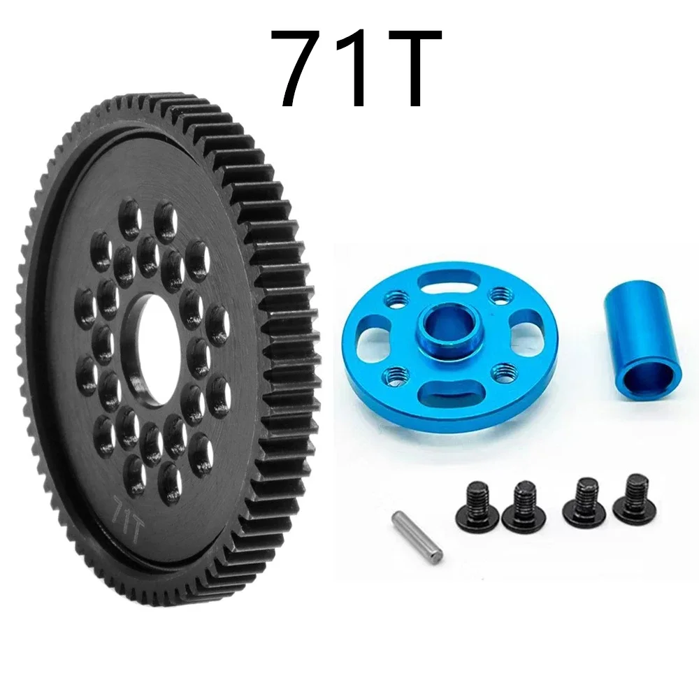مجموعة تروس معدنية عالية السرعة لـ Tamiya TT-02 1/10 RC Car 63T 64T 66T 68T 71T 54500 أجزاء ترقية تروس وترس