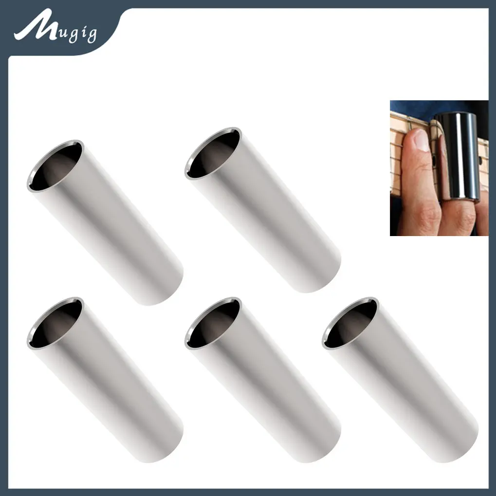 5 PCS Steel Guitar Slide Stainless Slider Deslizante Guitarra Smooth Edge Length 28 50 60 70 mm