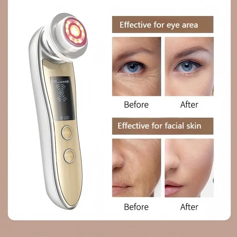 5-in-1 heißes und kaltes Gesichtsmassagegerät, Mikrostrom-Hautstraffungsgerät, LED, Anti-Aging, Schönheits-Hautpflege-Werkzeug, verbesserte Absorption