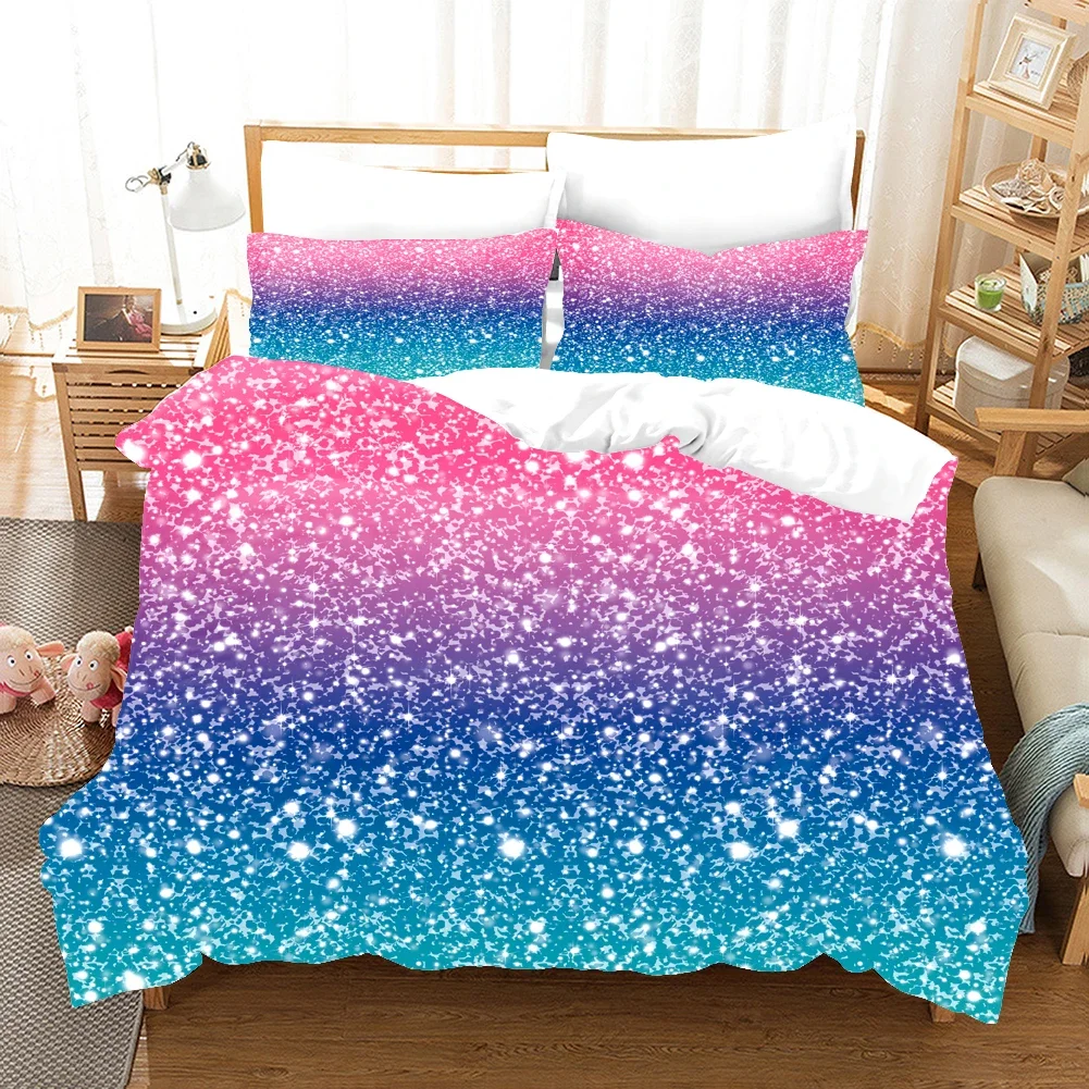 

Dropshipping Duvet Cover Bed Linens Set 2/3 Pcs King Size Bedding Sets Home Textile Bed Set Queen Size Dazzle Colour Series New