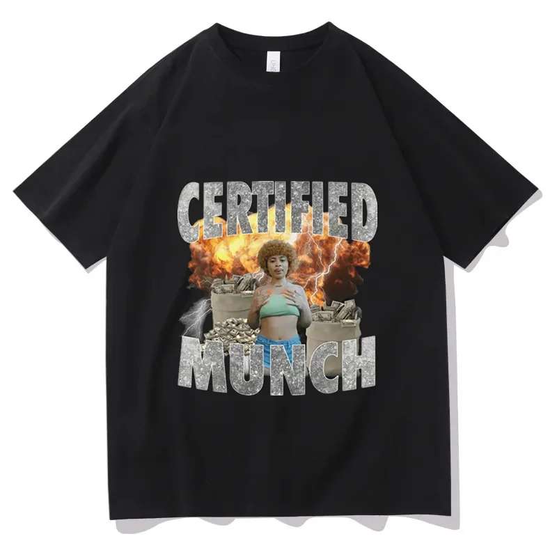 Ice Spice Certified Munch Meme T-shirt Summer Men Women Tee shirt Sweatshirt Hip Hop Streetwear Vintage Oversized Unisex T-shirt