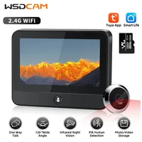 Wsdcam Tuya 2.4G WiFi Door Peephole Camera Microwave Radar Human Detection Digital Door Viewer Smart Home Security-protection