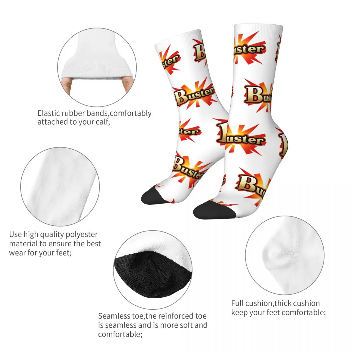 Fate Go Buster Card Socks Men Women Fashion Socks Harajuku Spring Summer Autumn Winter Socks Gifts