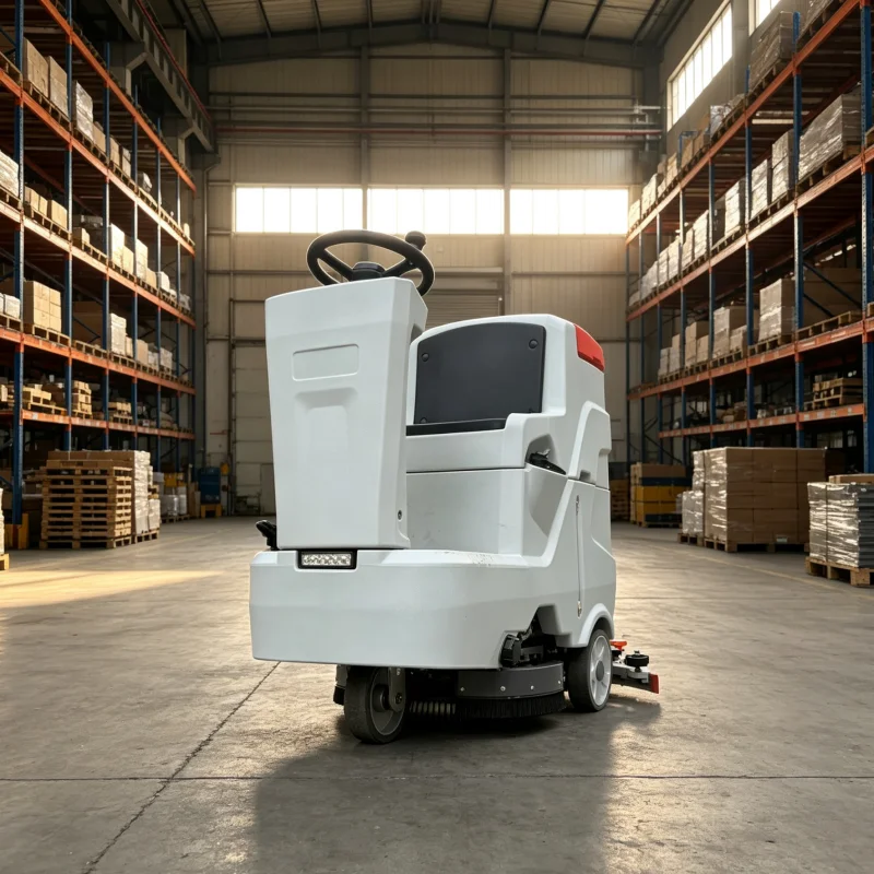 Heavy Duty Electric Floor Sweeper Scrubber, Ride on Cleaning Equipment for Factory and Commercial Floors