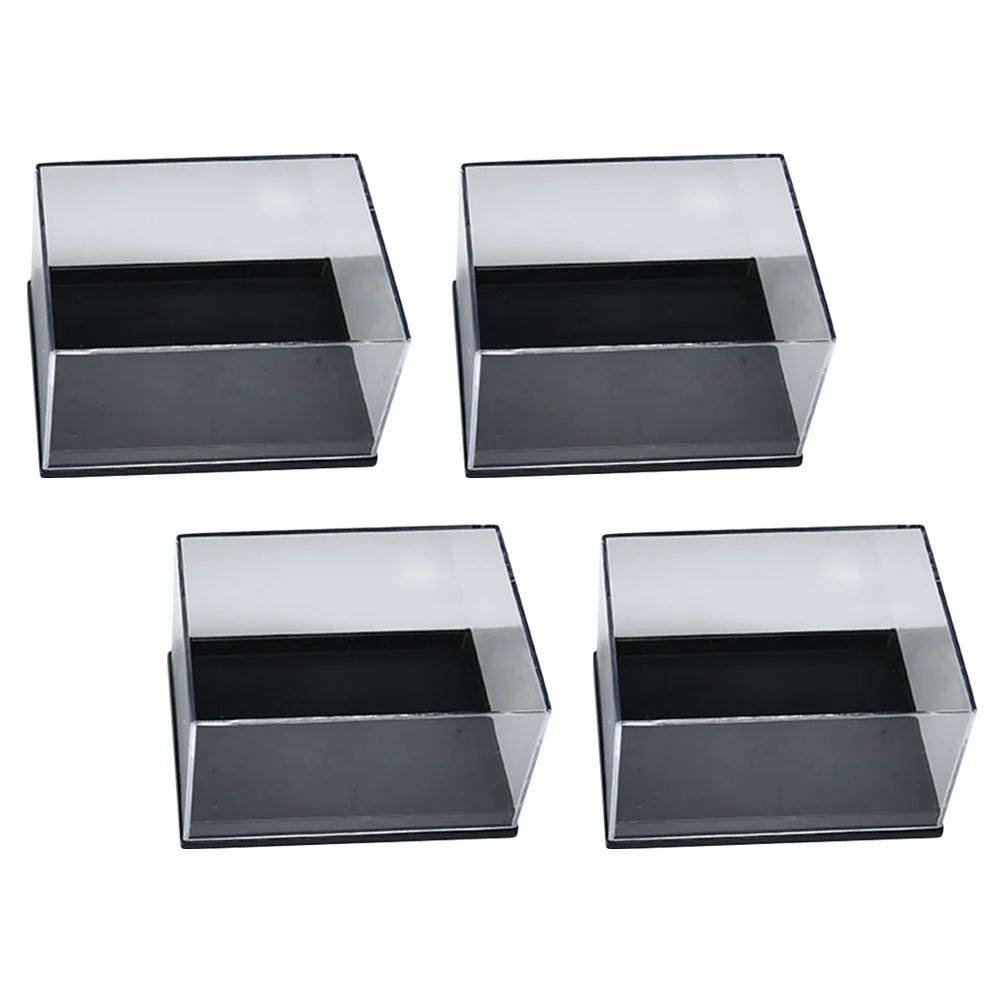 4 Pcs Gemstone Display Case Jewelry Trays Mineral Plastic Specimen Holder Container Man