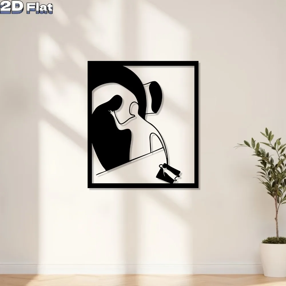 

1pc Aluminum Metal Wall Art Coffee Pouring Silhouette Modern Stylish Art Decor Home Living Room Bedroom Interior Ornament Gift
