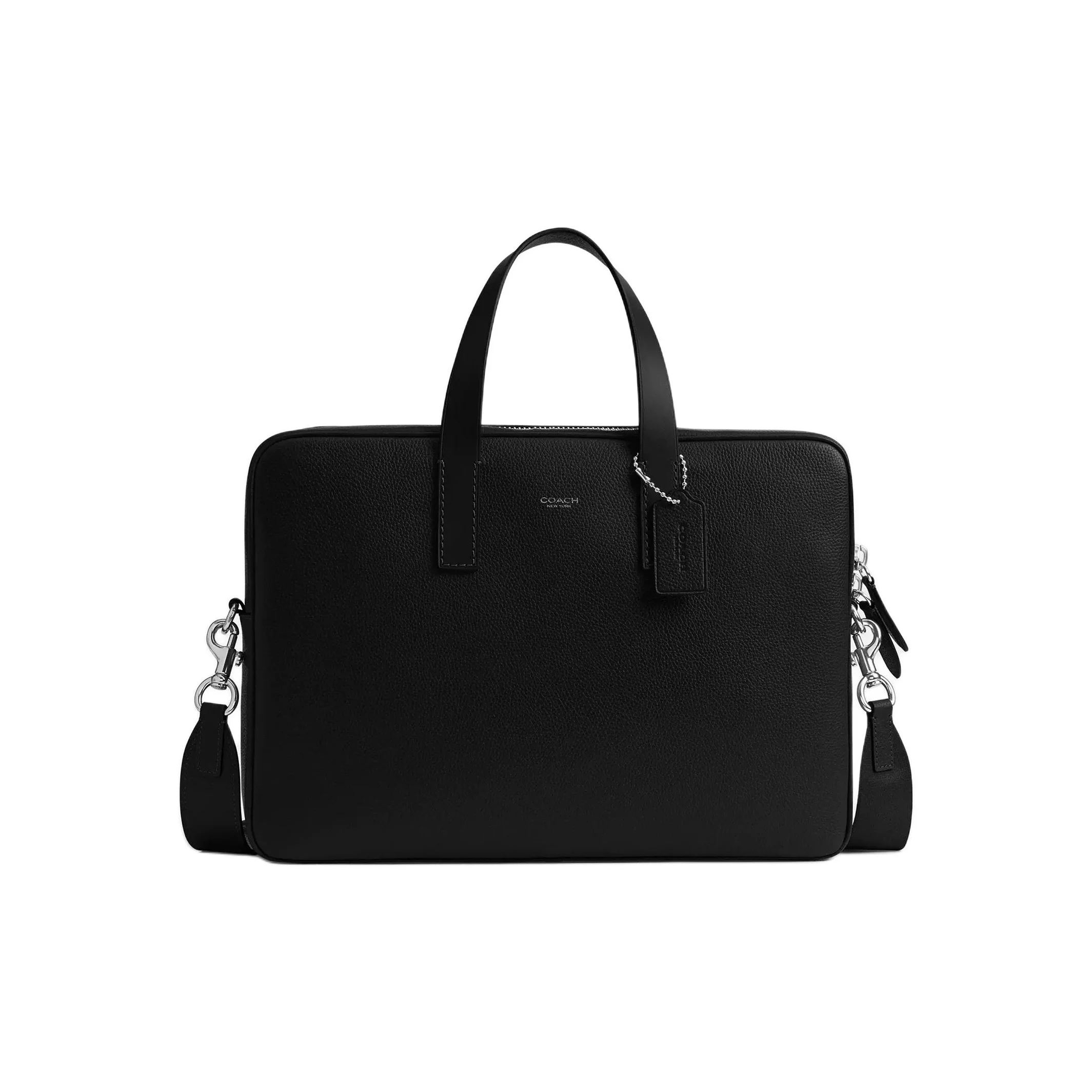 COACH Pebbled Leather Briefcase Large Men's Black CCB52-BLK