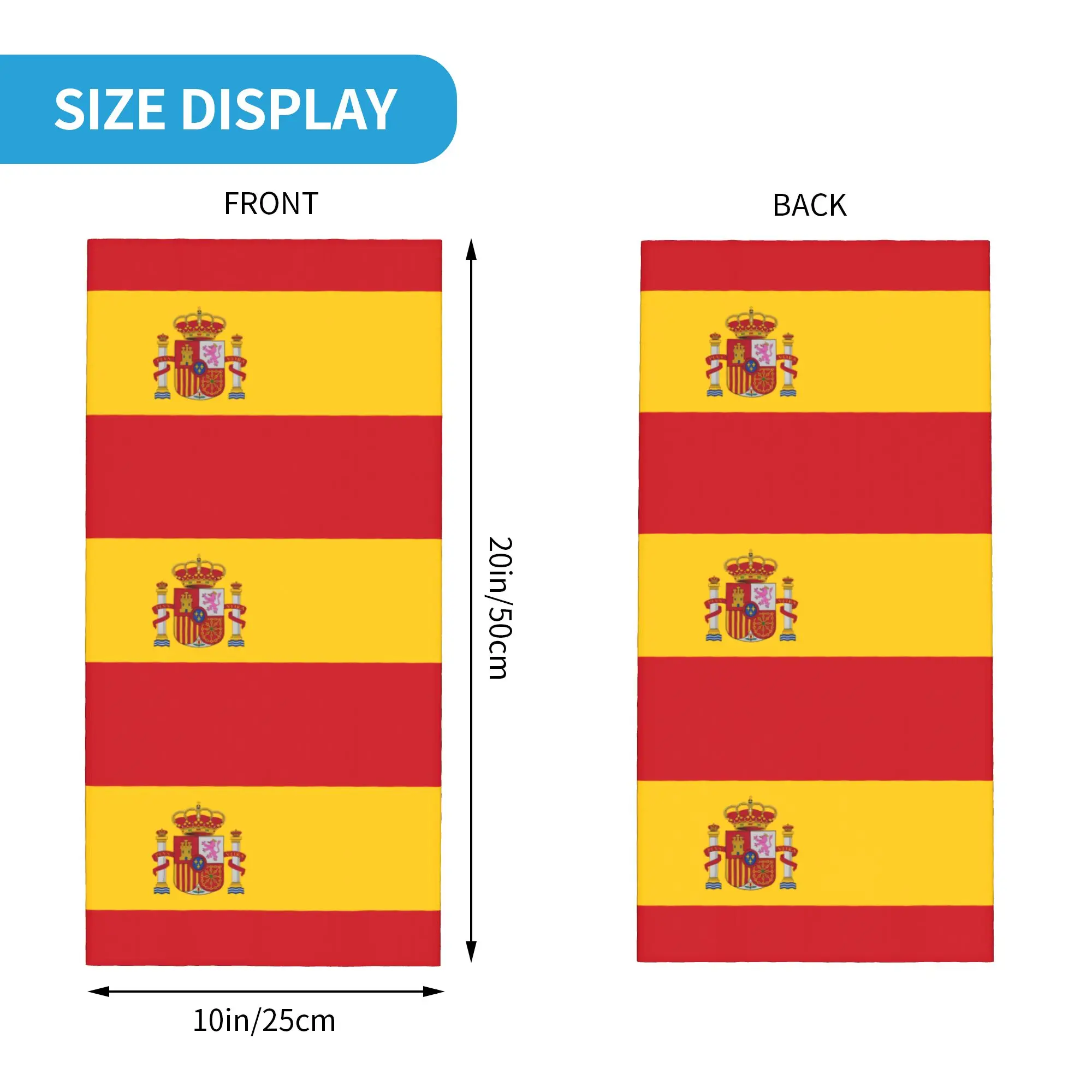 Custom Flag of Spained Bandana Winter Neck Warmer Women Windproof Wrap Face Scarf for Ski  Gaiter Headband