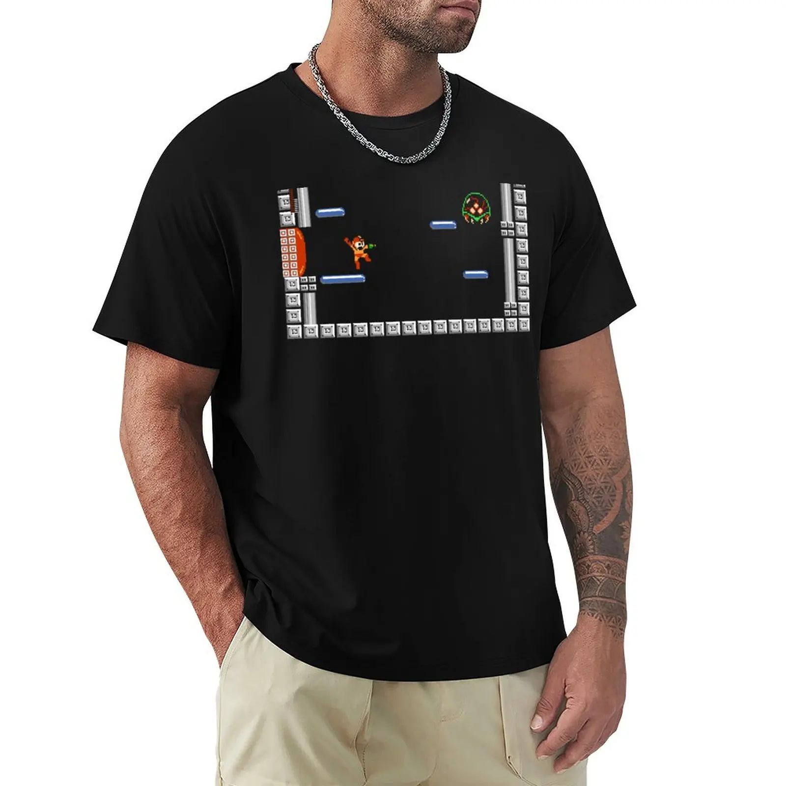 Metroid Man T-Shirt Daily Wear Plain Short Sleeve Shirt