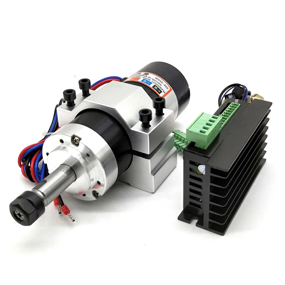 500W Brushless Spindle Motor 4Pcs Set Integrated Shaft & Tool Holder for CNC Engraving Machine DIY Processing