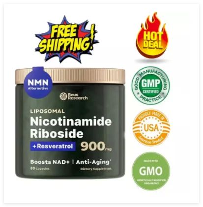 

NAD+ Booster 900mg Anti-Aging Supplement with Nicotinamide Riboside Resveratrol Free Shipping