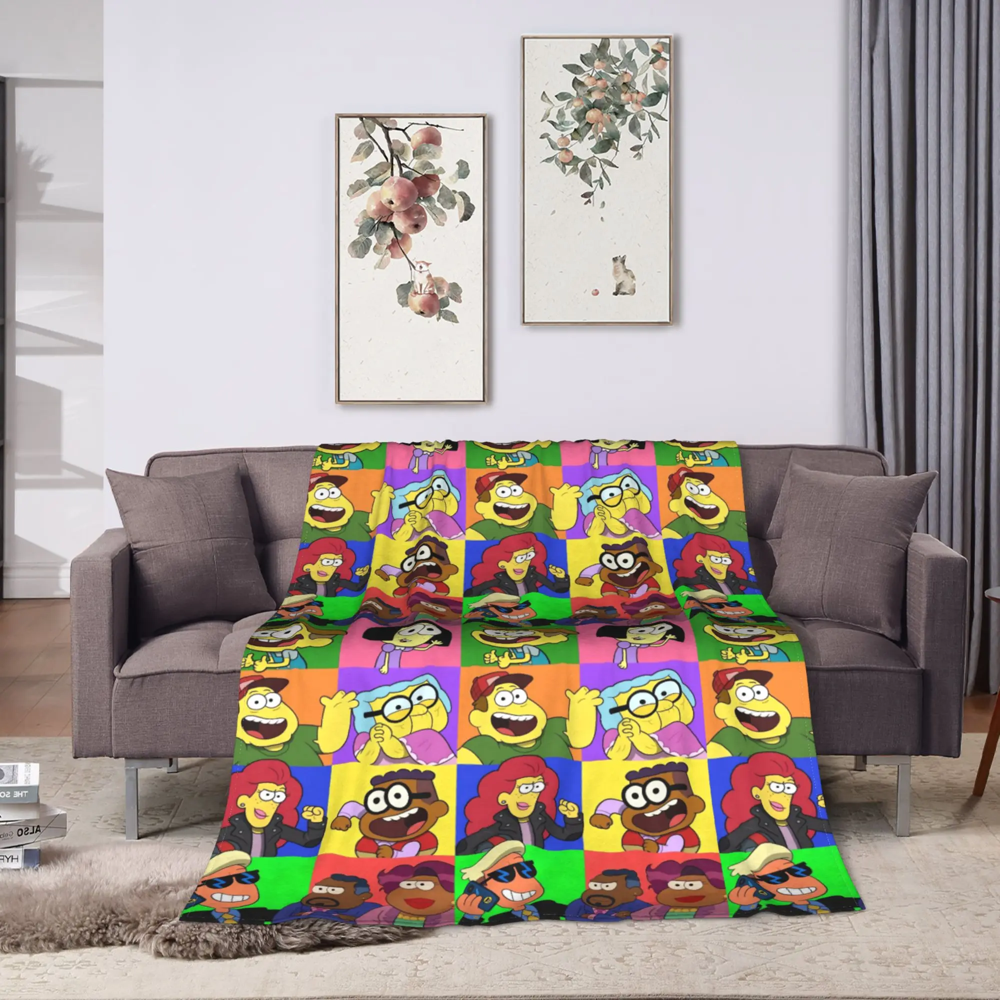 Soft Warm Blanket Airplane Travel Big City Greens Bedding Throws Family Gruop Flannel Bedspread For Couch Sofa Bed Novelty Cover