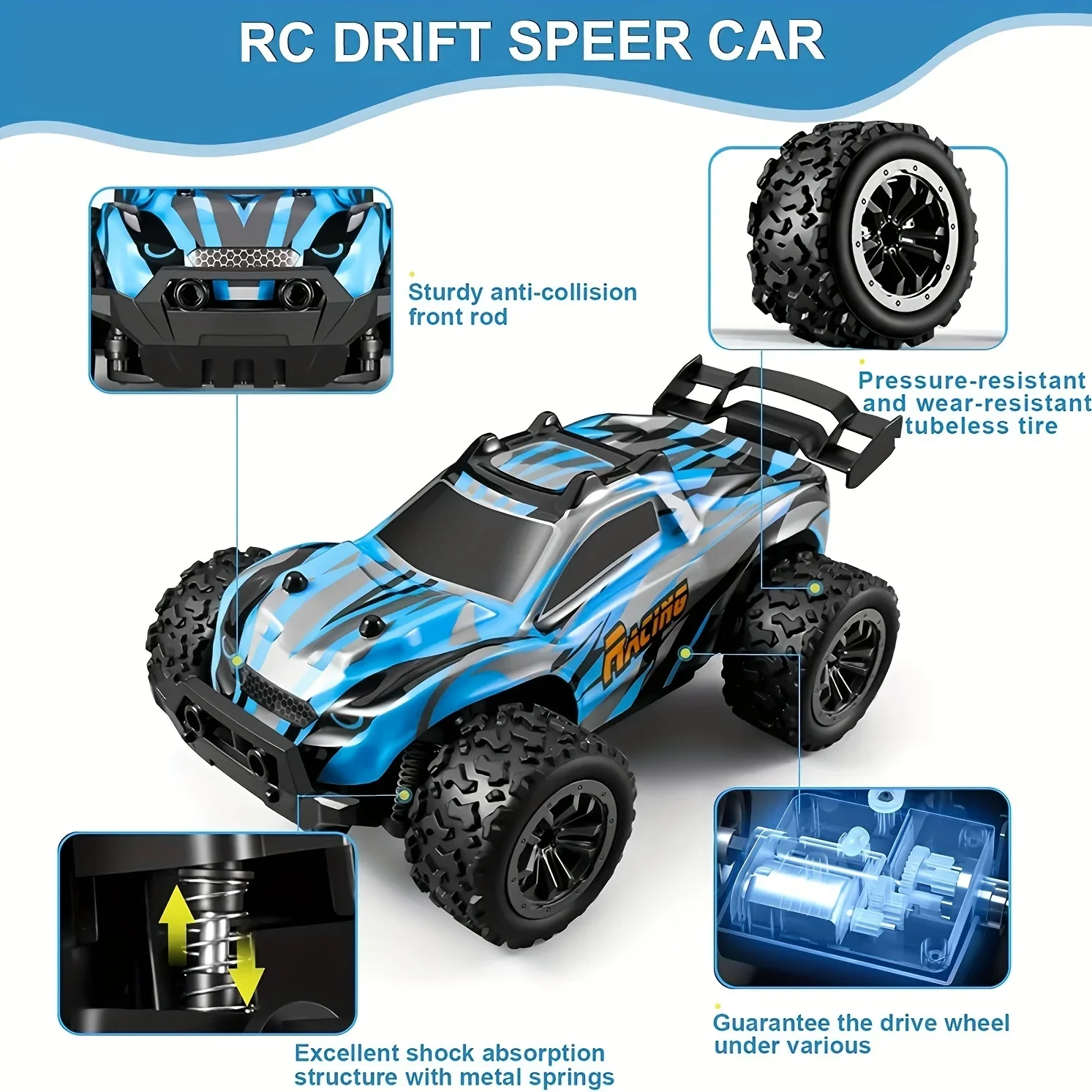 1:20 RC Car 4WD Off Road Remote Control Trucks 20KM/H Szybki pojazd zdalnie sterowany z 2.4G All Terrain Zabawka urodzinowa dla dzieci