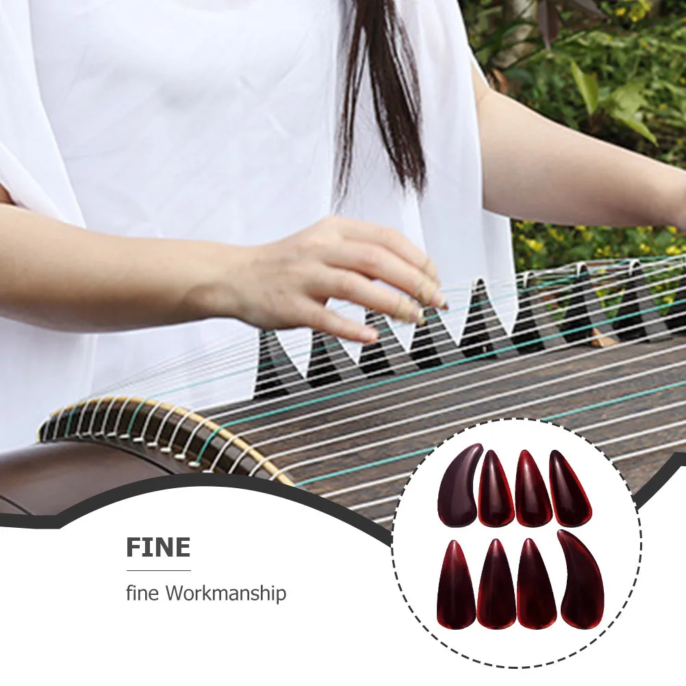 

8pcs Guzheng Finger Picks Nano-Polymer Smooth Round Fingertip Protection Durable Plectrum Practice Tool Music Instrument