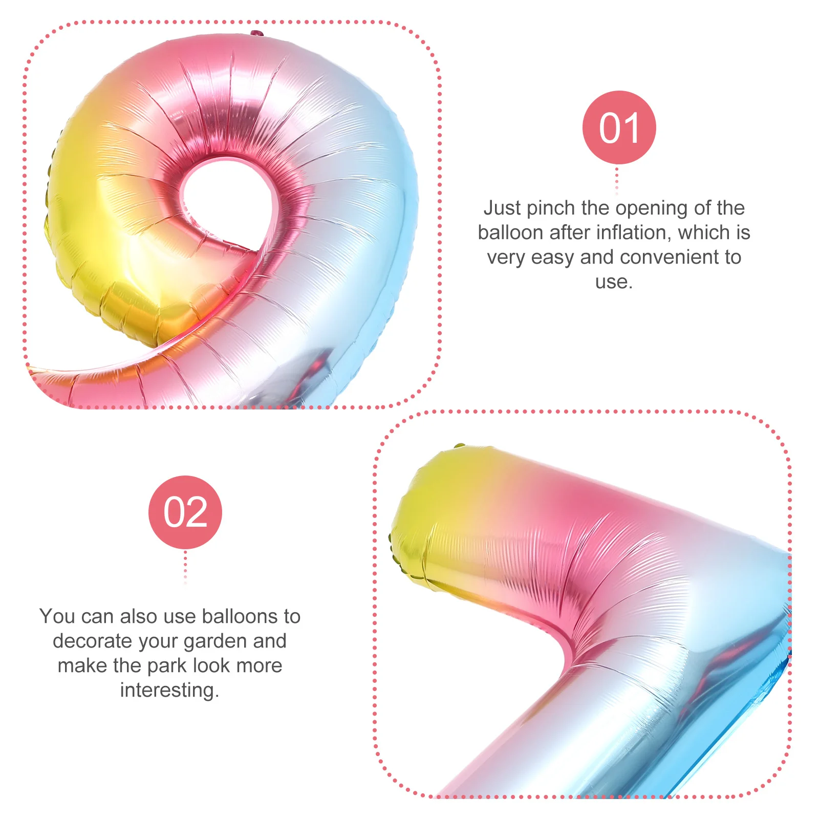 

10Pcs Number Balloons Aluminum Foil Balloons Birthday Party Decorations Photo Props Number Balloon Birthday Balloon