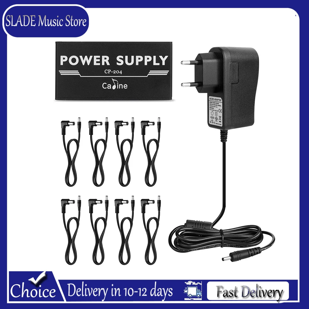 

Caline CP-204 Guitar Effect Pedal Power Supply 8 Isolated Outputs Anti-Interference 18W Different Output Guitar Effects Power