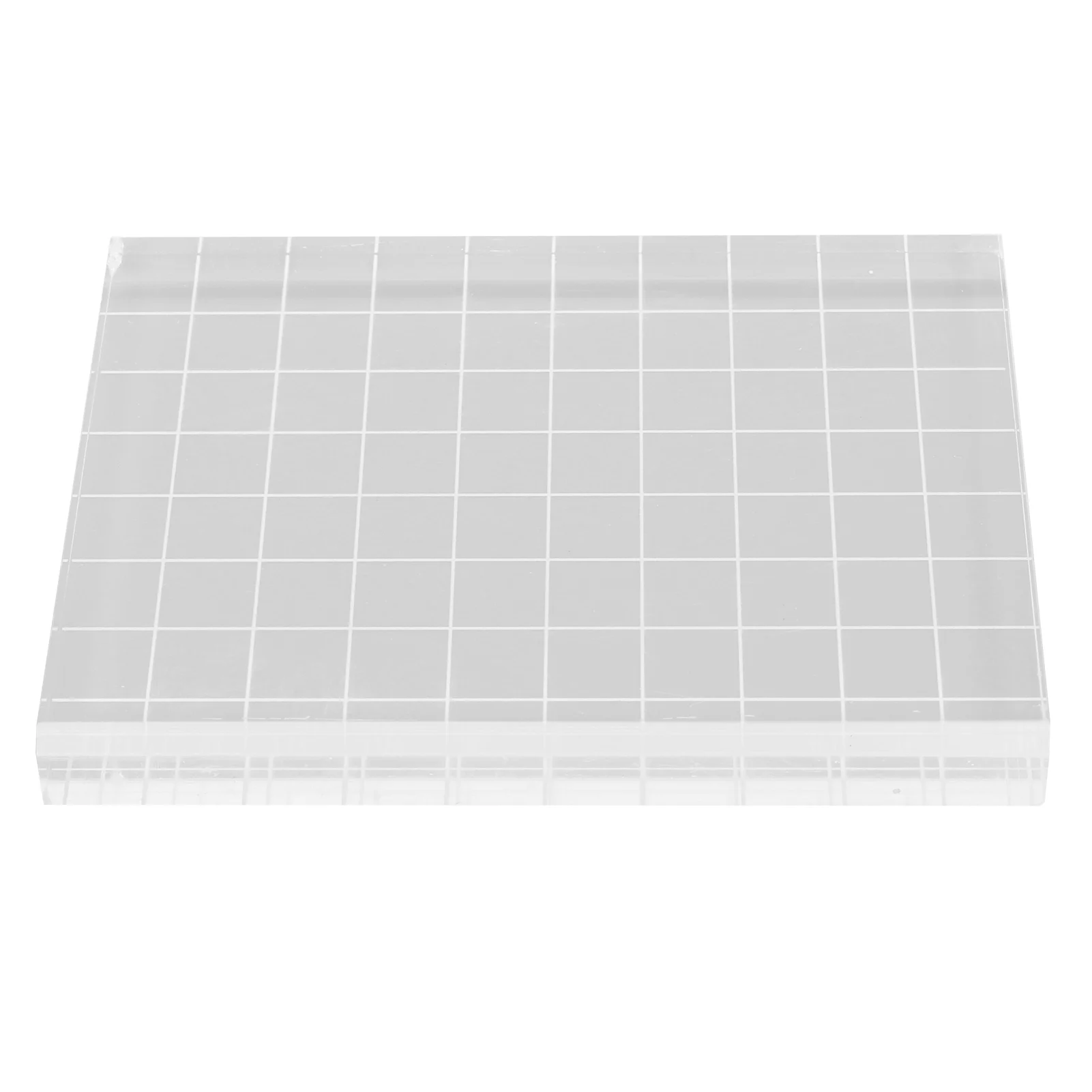 Clear Acrylic Stamp Block Handheld Rounded Smoothly Clear Lines Acrylic Stamp Block Transparent for Notebooks for Invitations