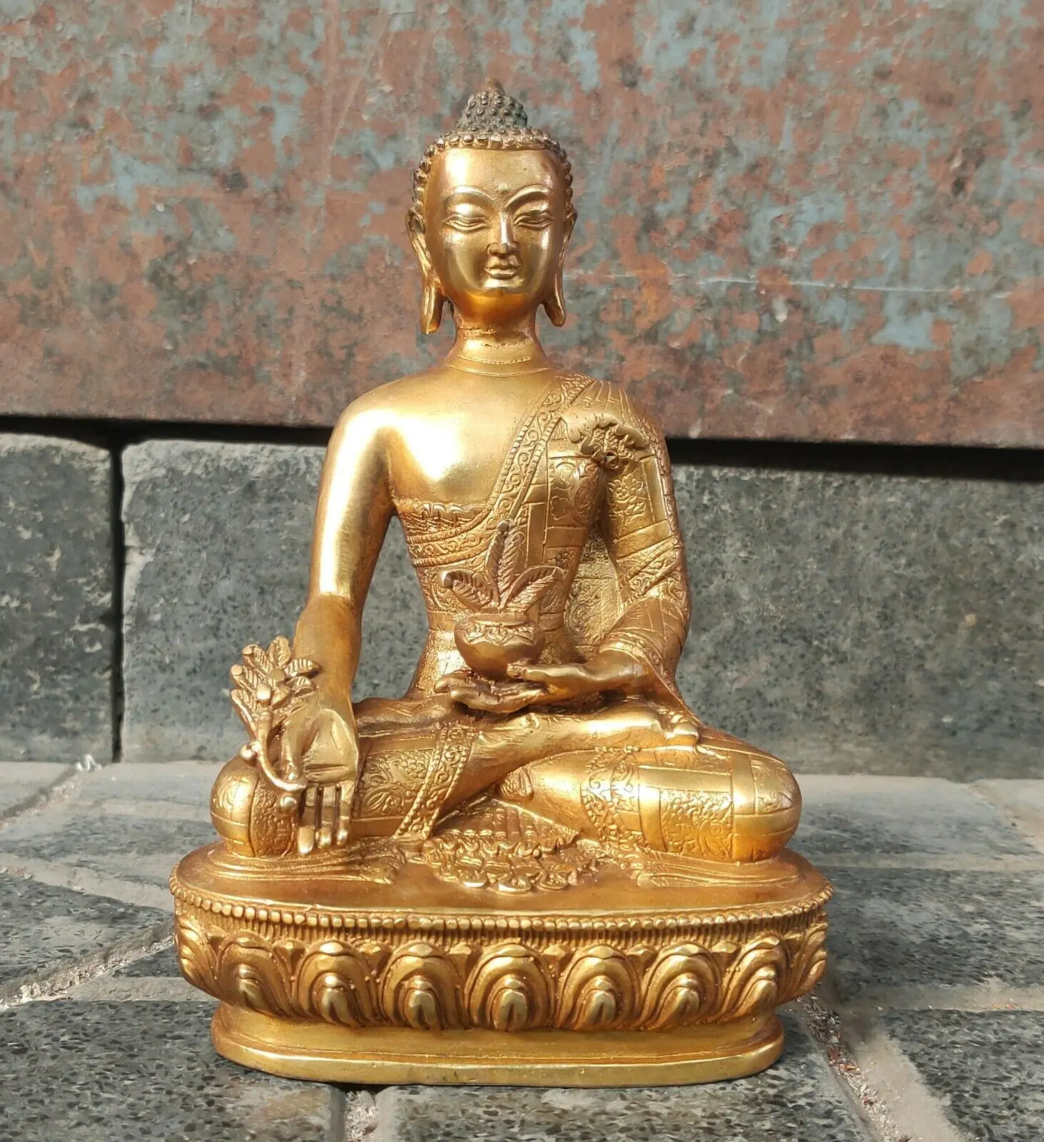 

Antiques bronze Buddha Statue Buddhism Kwan-yin Vintage bhagavan Bhaisajya