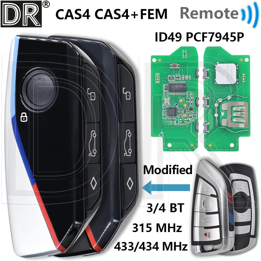 Great ID49 PCF7945P Chip 315/433-434MHz CAS4 CAS4+ FEM Modified U Chassis Car Remote Smart Key For BMW 1 3 5 7 Series F Chassis