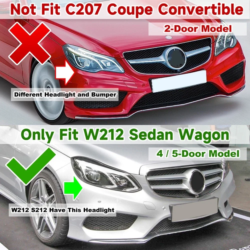 

Bumper Grill Replace For Mercedes E Class W212 E250 E300 E350 2014 2015 2016 Diamond E63 Amg Look Front Grille Gloss Black