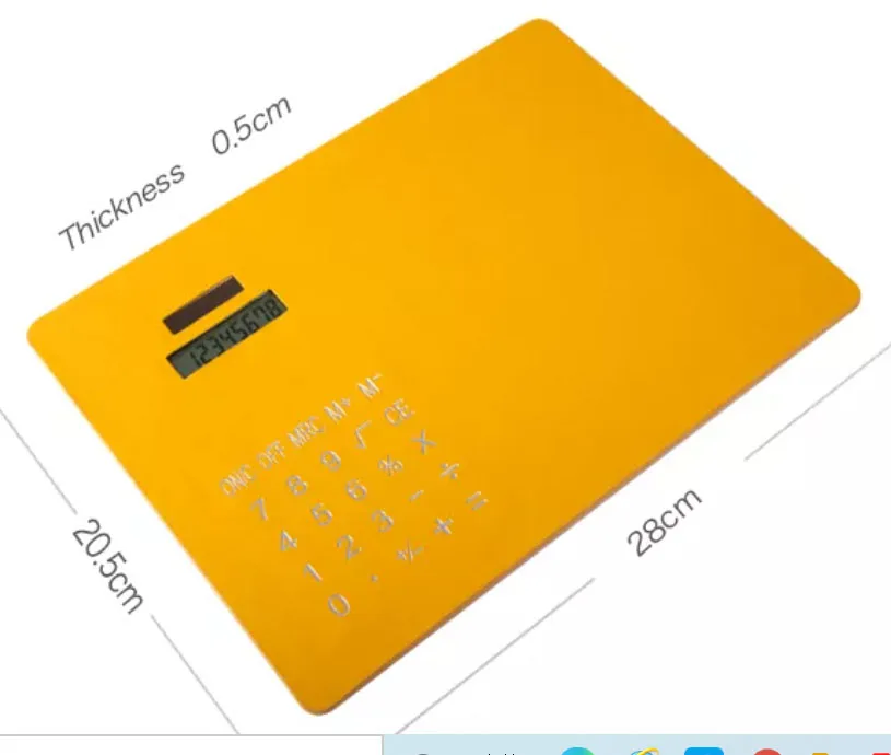 PU Mousepad with Solar Calculator Waterproof Resistant Surface Desk Accessories for Pc Laptop Office Home Promotional