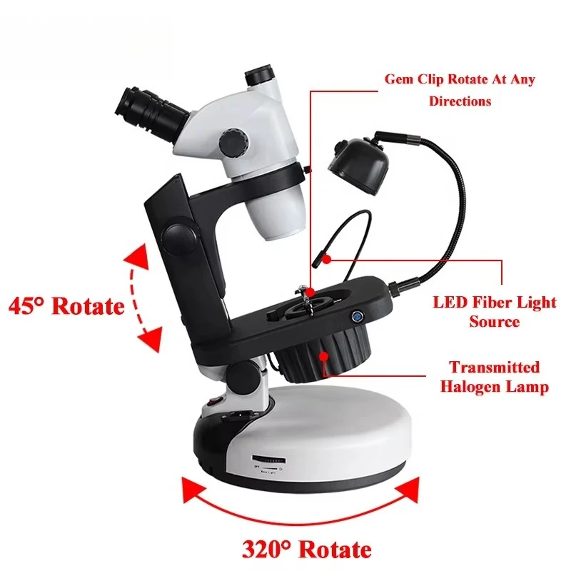 

VGM750A 6.5X~110X Ngi-6 Professional Gemological Gem Testing Stereo Jewelry Microscope for Emeralds Stones Rubies