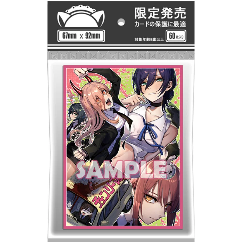 60Pcs/Set Chainsaw Man Cards Sleeve Makima Power Himeno Anime Game Characters Colorful Laser Version DIY Cards Protective Cover