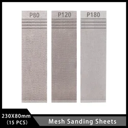 230X80 mm Mesh Sanding Sheets Hook and Loop Sanding Pads Assorted 80/120/180 Grit Dust Free Abrasive Net Sander Disc for Car