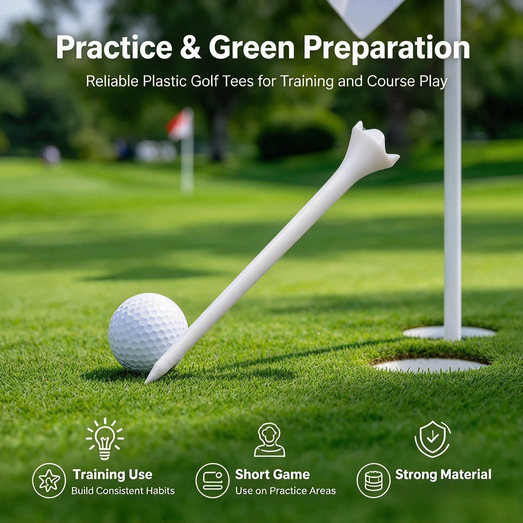 50pcs/100pcs 70mm 83mm Length Professional Tee Plastic Golf Tees 4 Claw Durable Plastic Golf Tees Golf Accessories For Golfers