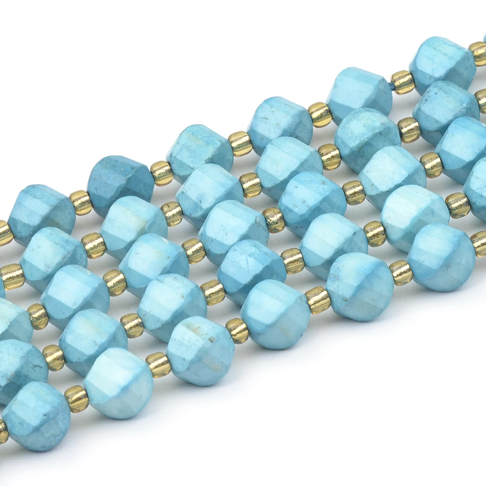 

Wholesale Natural Synthetic Turquoise Faceted Rondelle Loose Beads For Making Jewelry DIY Necklace Bracelet