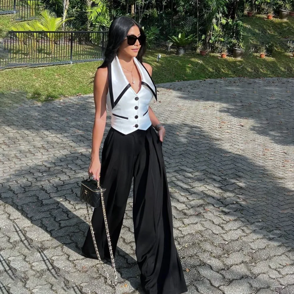 

Бутик-осенние комплекты 2025 года, женская роскошная куртка без рукавов из 2 предметов, брюки, Conjunto De Dos Piezas Para Mujer Elegante, женский костюм