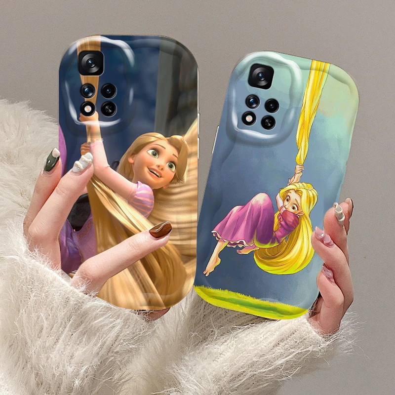 Disney Princess Cute Anime For Xiaomi Redmi Note 13 12 12S 11S 11 10 9 8 10A 9C 9T Pro Plus 5G Wave Oil Back Phone Case