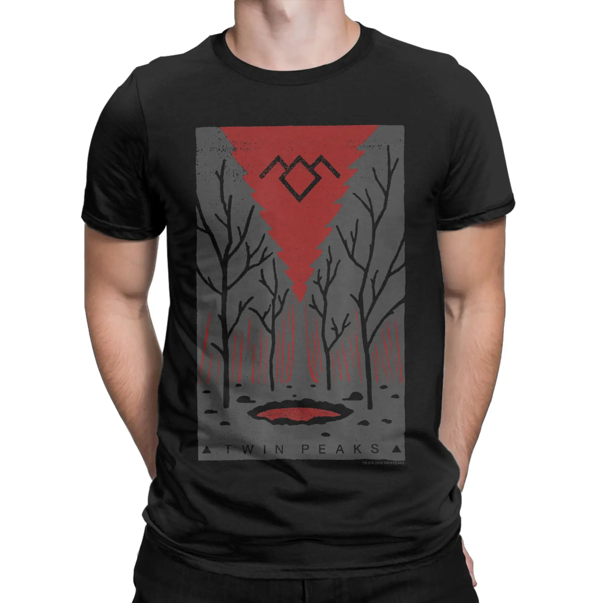 Twin Peaks Entrance Pastel Painted T-Shirts for Men Crew Neck 100% Cotton T Shirts  Short Sleeve Tees Birthday Present Clothes