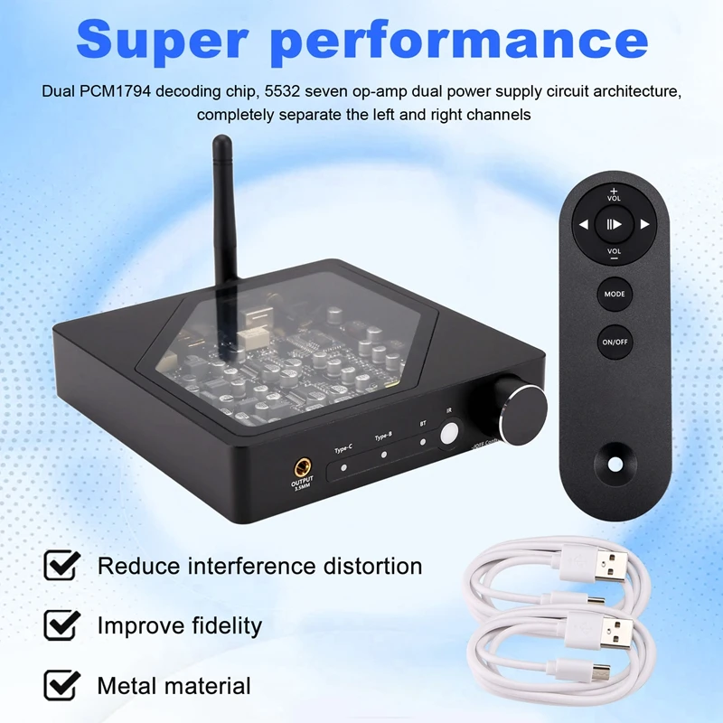 Audiofiele Audio Decoder W610b Bluetooth Usb Decoder Dac Dual Pcm1794 Hifi Audio Headset Computer Mobiele Telefoon Decodering