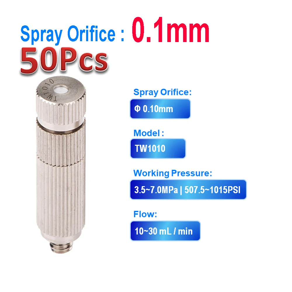 

50PCS High Pressure 30Bar Spray Nozzles Dry Fog Micro-mist Ceramic Spray Core Nozzle For Humidification Misting Cooling System