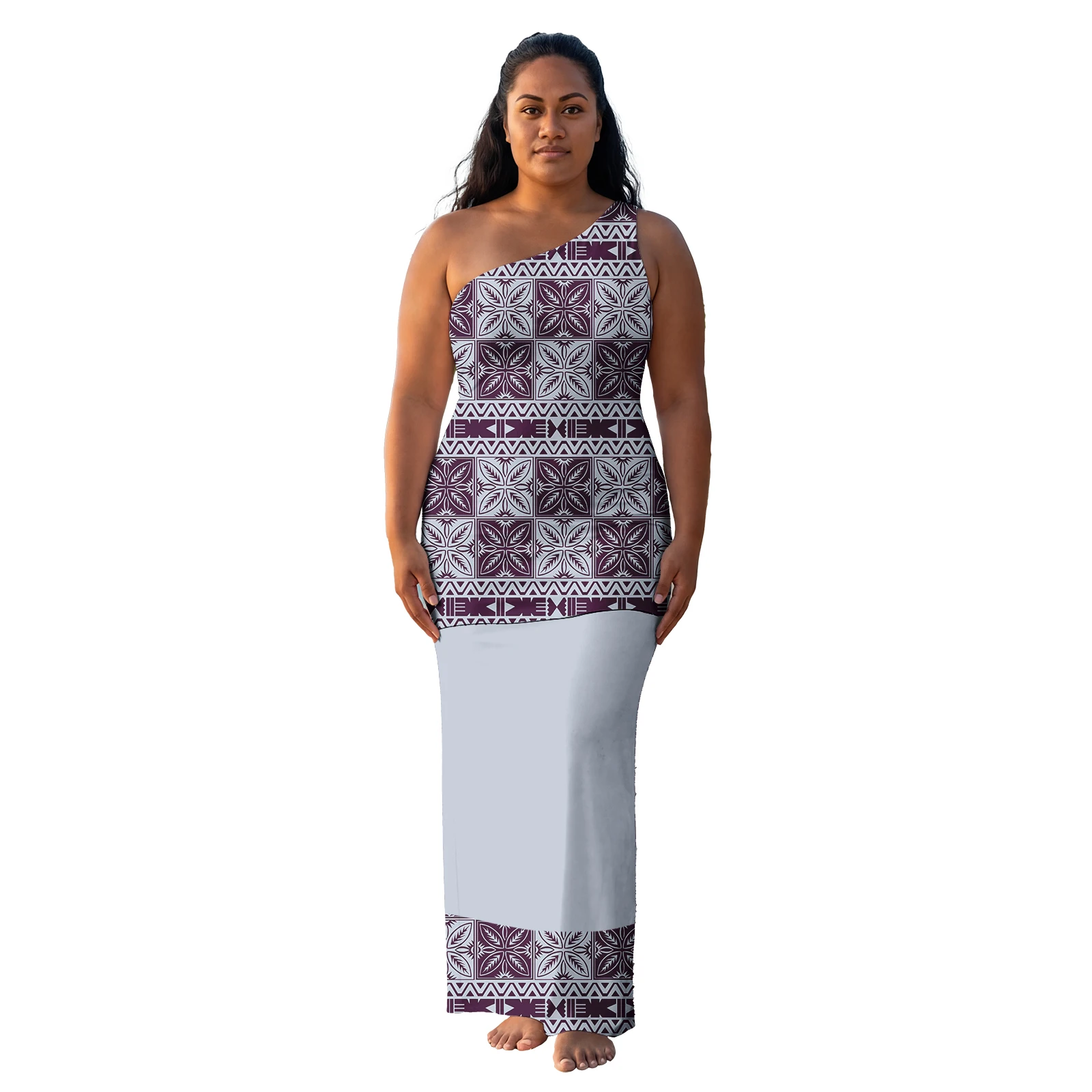 

Island Brand New Clothes Tapa Tribal Ladies Beach Puletasi Polynesian Cold Shoulder Dress Fiji Women Sleeveless Puletasi Samoan